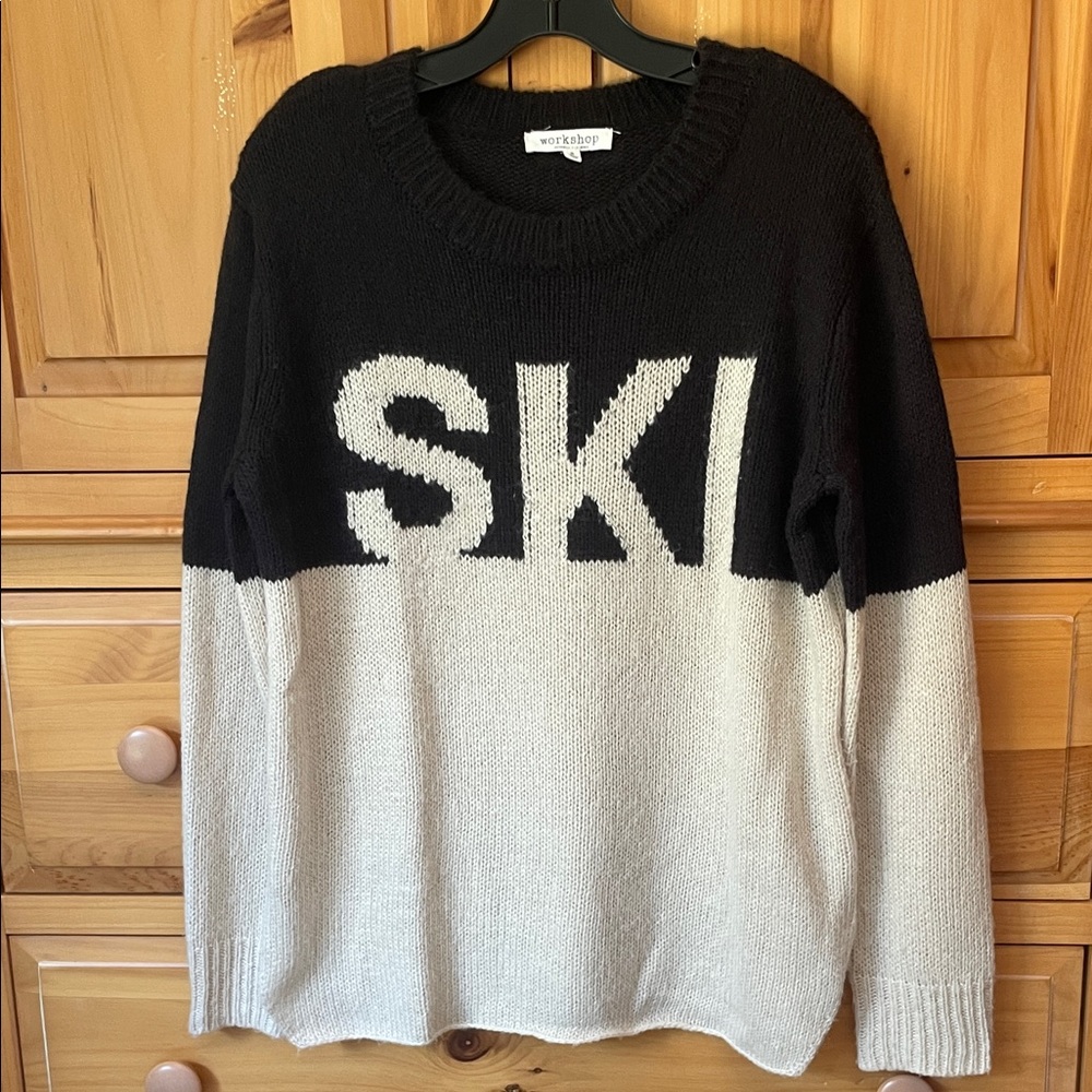 Workshop Republic Clothing Black and White SKI Sweater
